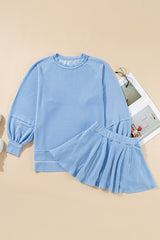 Casual Knit Skirt Set