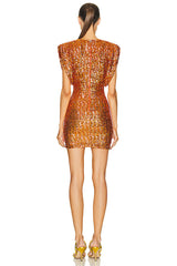 Annie Sequin Mini Dress In Orange | Dress In Beauty