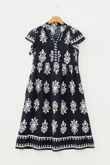 Printed Ruffle Sleeve Midi Dress | Dress In Beauty