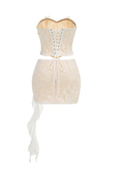 Strapless Lace Corset Dress Set