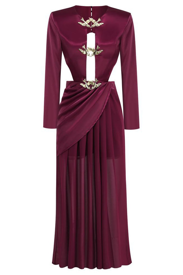 Buckle Detailed Draped Maxi Dress | Dress In Beauty