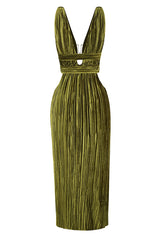 Thyme Velvet Slit Midi Dress | Dress In Beauty