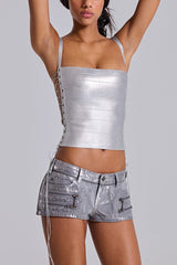 Idol Metallic Bandage Corset Top | Dress In Beauty