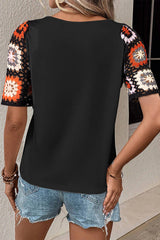 Laure Crochet Sleeve Top