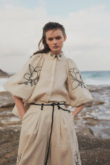 Lola Linen Embroidery Shirt + Pants Set | Dress In Beauty