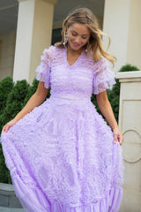 Ruffle Tiered Spotted Tulle Maxi Dress | Dress In Beauty