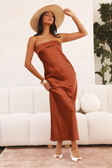 Half Open Back Sleeveless Silky Dress | Dress In Beauty