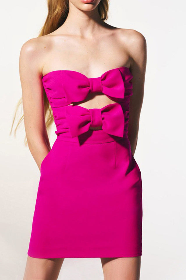 Bow Detailed Mini Dress