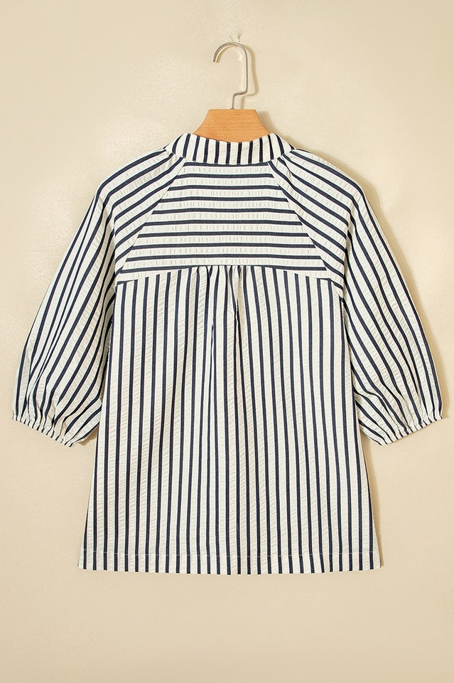 Stripe Floral Embroidered Blouse | Dress In Beauty