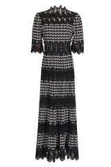 Sabrina Embroidered Lace Midi Dress