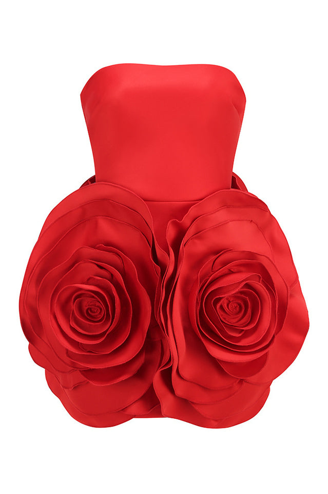 Ayat Strapless Flower Mini Dress | Dress In Beauty