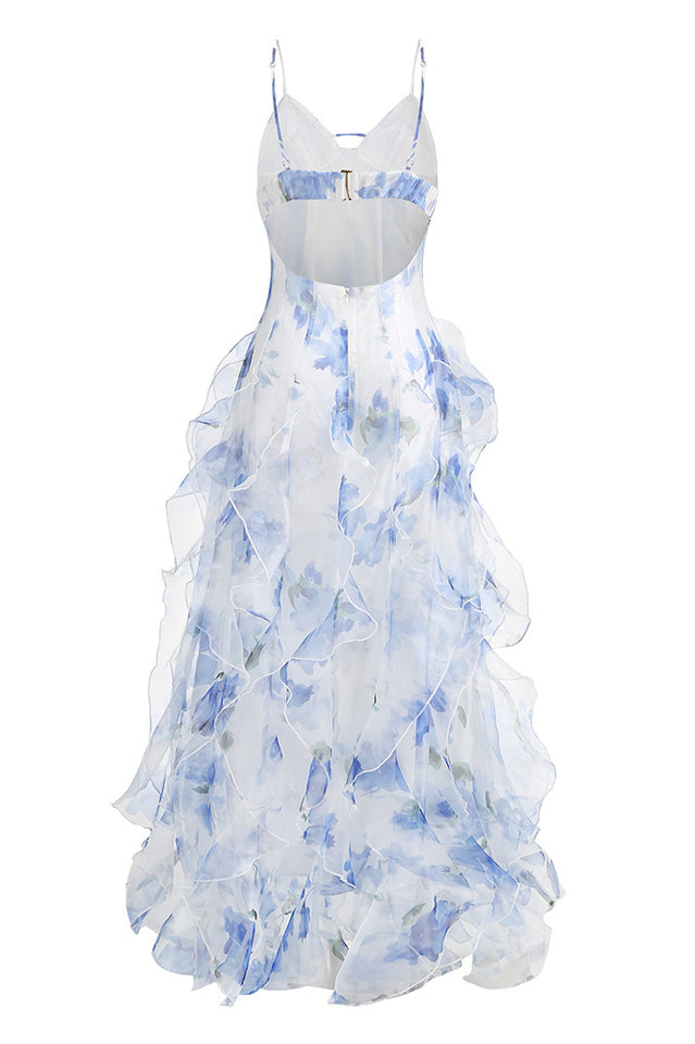 NOÉMIE Ruffled Floral Print Midi Dress | Dress In Beauty