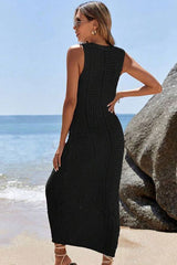 Hollow Out Sleeveless Sweater Dress