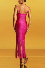 Syriel Spaghetti Fringe Maxi Dress | Dress In Beauty