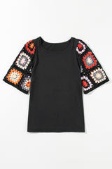 Laure Crochet Sleeve Top