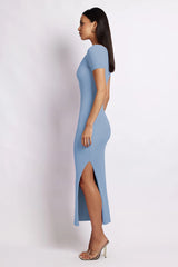 Maroon V-Neck Slit Bodycon Dress | Dress In Beauty