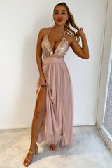 Sequined Backless Tulle Evening Prom | Dress In Beauty