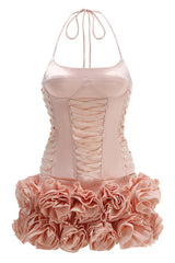 Arifah Floral Halter Neck Corset Skirt Set | Dress In Beauty