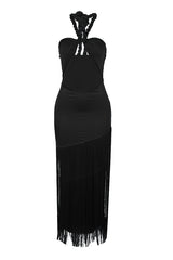 Coastal Rhythm Fringes Maxi Dress