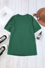Lace Raglan Sleeve Tee
