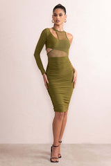 Mesh One Shoulder Layered Midi Dress | Dress In Beauty