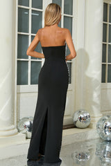 Perla Strapless Pearl Beaded Maxi Dress