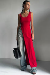 Diagonal Hem Maxi Top