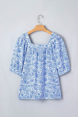 Floral Square Neck Puff Sleeve Blouse | Dress In Beauty