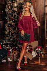 Velvet Square Neck Babydoll Dress | Dress In Beauty