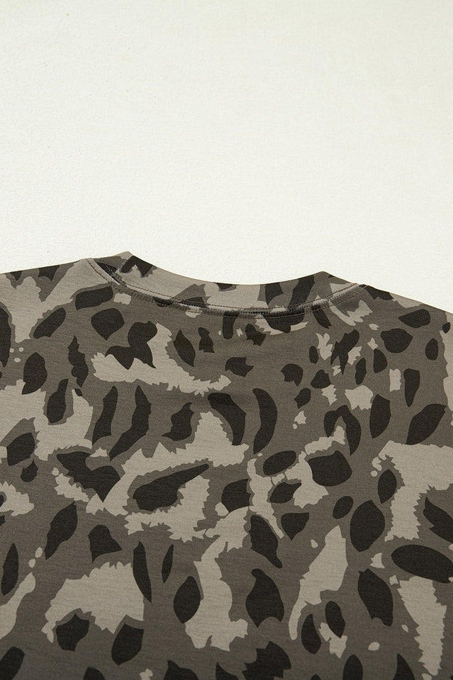 Camo Leopard Print Fitted T-Shirt | Dress In Beauty