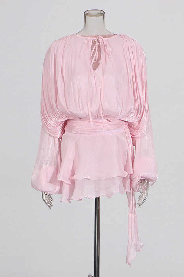 Beryl Pleated Ruffle Hem Mini Dress | Dress In Beauty