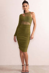 Mesh One Shoulder Layered Midi Dress | Dress In Beauty