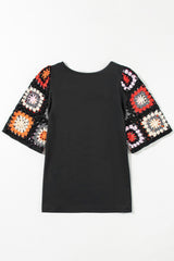 Laure Crochet Sleeve Top