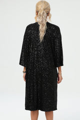 Sequin Open Front Duster Cardigan
