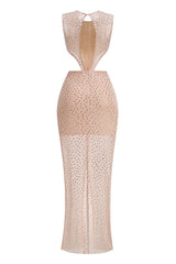 Crystal Embellished Cut Out Gown