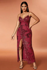 Split Thigh Sequin Cami Long Dress | Dress In Beauty