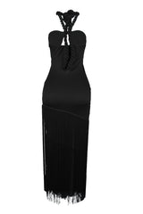 Coastal Rhythm Fringes Maxi Dress