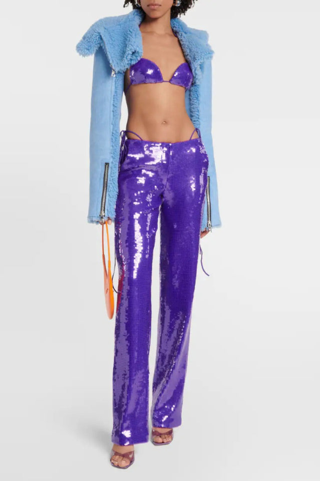 Likan Crop Top Sequin Pants Set | Dress In Beauty