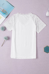 V Neck Shirt With Lace and Patterns