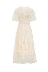 Ruffle Tiered Spotted Tulle Maxi Dress | Dress In Beauty