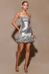 Faye Sequin Flower Mini Dress