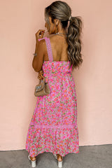 Floral Lace Tied Strap Maxi Dress