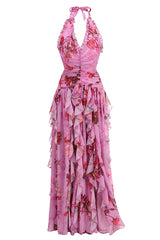 Paloma Ruffled Halter Maxi Dress