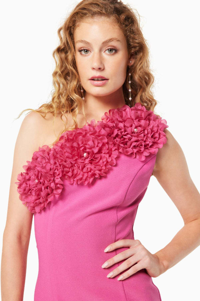 Nasrin One Shoulder Flower Mini Dress | Dress In Beauty