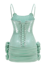Sequin Floral Draped Corset Dress | Dress In Beauty