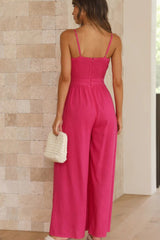 Knot Front Wide Leg Cami Jumpsuit | Dress In Beauty