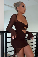 Twist Cut Out Long Sleeve Mini Dress | Dress In Beauty