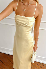 Blaise Yellow Satin Maxi Dress