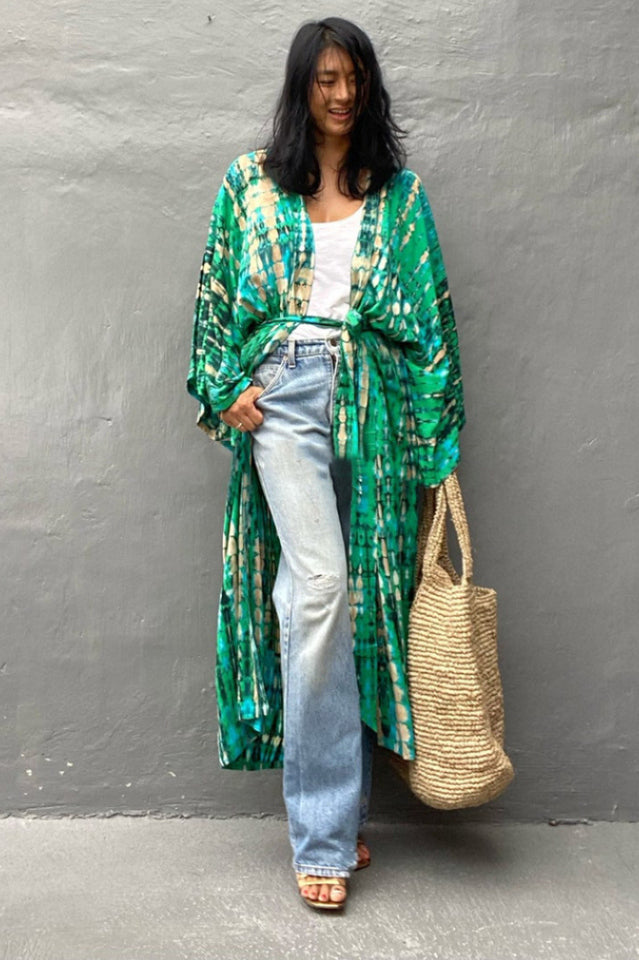 Beach Color Block Printing Cover Up | Dress In Beauty