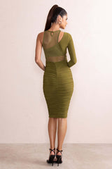 Mesh One Shoulder Layered Midi Dress | Dress In Beauty